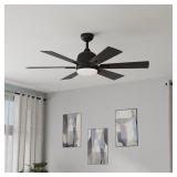 Harbor Breeze Bradbury 48-in Matte Black LED Fan
