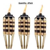 TIKI Gatun 57-Inch Bamboo Garden Torch 3-Pack