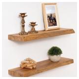 Marsmiles 24in Reclaimed Elm Floating Shelves