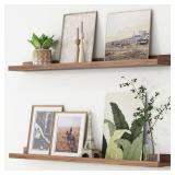 FLYJOE Walnut 36-Inch Floating Shelves (Set of 2)