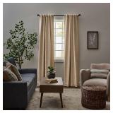allen + roth 84-in Linen Trellis Curtain Pair