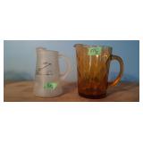 Pair of glass pitchers 7.5' and 8'