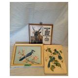 Bluebird Chalk Art Wall Hanging 7.5'x12'