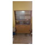 Mid century modern hutch with sliding glass top