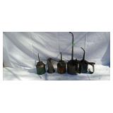 5 Vintage oiler cans
