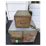 2- Metal File Boxes, 7.5'x12'x6', 14.5'x16'x 11'