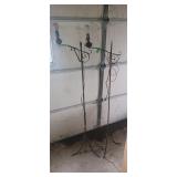 Pair of wrought iron bridge lamps 62' tall