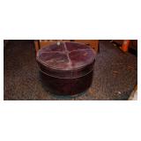 Leather ottoman on casters 20' x 14'