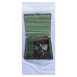 Wood trinket box with keys and panlocks