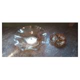 Carnival glass dishes, 11.5' x 3.25' bowl, candy