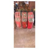 3 Vintage red Jerry gas cans
