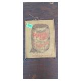 Vintage Gourmet popping corn burlap bag