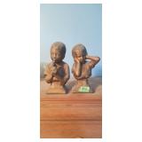Pair of ceramic busts 9.5' tall