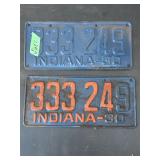 2- Vintage Michigan 1930 License plates
