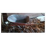 Metal tubbed wheel barrow