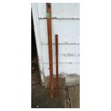 Pair of wooden advertising rulers, 36' and 48'