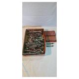 Large assortment of standard and metric wrenches