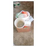 Box of assorted vintage Tupperware