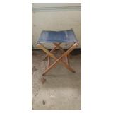 3 vintage folding camp stools with canvas seat