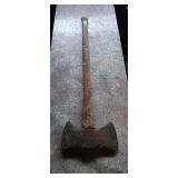 Vintage craftsman double bit axe with wood handle