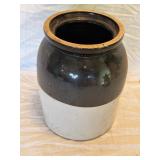 Stoneware 2- Tone Crock Jar. 9'