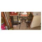 Metal framed desk and chair