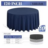 10 Pack Round Navy Blue Polyester Tablecloths