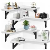 Romguar Craft corner floating shelves white