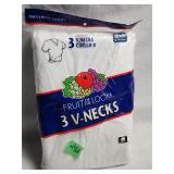 NEW Fruit of Loom (3) Vnecks Large