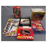 NASCAR items, playing cards in tin, toothbrush