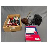 Boston electric pencil sharpener, invoice book