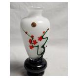 Chinese Art Glass Vase 10in Tall