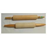 Pair of wooden rolling pins 17' and 15'