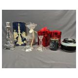 24% Lead crystal candlestick holders, candles