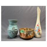 3 - Ceramic vases 12.5ï¿½, 7.25ï¿½, 3ï¿½ x 6ï¿½