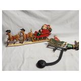 (2) Metal Santa Decorationss