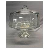 Glass pedestal cake stand w/ dome lid