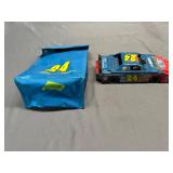 NASCAR LEGO car, and lunch box