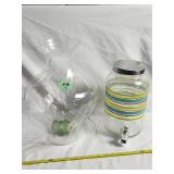 (1)Glass Sun Tea Jar (1) Glass Vase 14.5'h