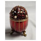 Metal Egg with Lid 5in Tall