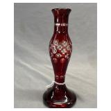 Red & clear bud vase 7.75ï¿½