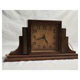 Vintage Wood Clock 8in tall x 15.5in long