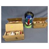 12 - Ceramic Thanksgiving turkey napkin rings