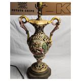 Ceramic & Metal Lamp 24in Tall