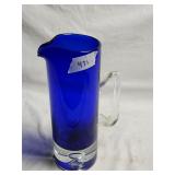 Block Blue Pitcher 11' tall