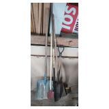 Broom, shovels, edger,