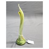 Green Art Glass Vase 8 3/4ï¿½