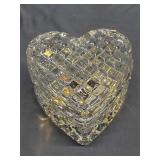 Glass heart shaped dish w/lights