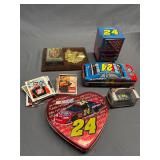 NASCAR 1:87 scale car, car and heart tins, cards