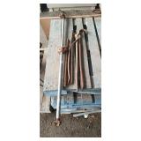 Pipe clamp, pry bars, large steel wrench